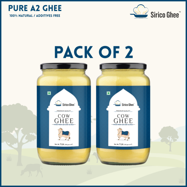 A2 Gir Cow Ghee (Combo 1L x 2 Glass Jar)