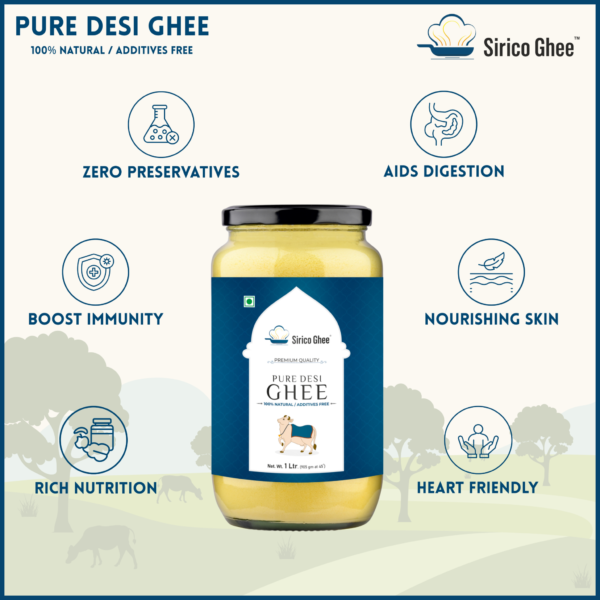 Desi Cow Ghee (Combo 1L x 2 Glass Jar)