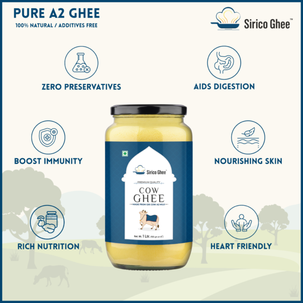 A2 Gir Cow Ghee (Combo 1L x 2 Glass Jar)